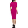 image:imageVFSHOW Womens Front Zipper Tie Waist Bow Work Business Office Pencil DressHot Pink and Black Piping