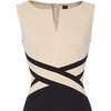image:imageVFSHOW Womens Front Zipper Work Office Business Casual Church Sheath DressBeigeblack