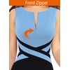 image:imageVFSHOW Womens Front Zipper Work Office Business Casual Church Sheath DressLight Blueblack
