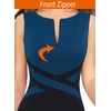 image:imageVFSHOW Womens Front Zipper Work Office Business Casual Church Sheath DressPeacock Blue Black