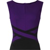 image:imageVFSHOW Womens Front Zipper Work Office Business Casual Church Sheath DressPurple and Black