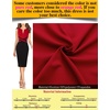 image:imageVFSHOW Womens Front Zipper Work Office Business Casual Church Sheath DressRed and Black
