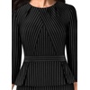 image:imageVFSHOW Womens Peplum Work Business Office Church Bodycon Sheath DressBlack and White Stripes