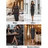 image:imageVFSHOW Womens Peplum Work Business Office Church Bodycon Sheath DressBlack and White Tweed