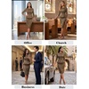 image:imageVFSHOW Womens Peplum Work Business Office Church Bodycon Sheath DressCoffee Suede