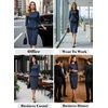 image:imageVFSHOW Womens Peplum Work Business Office Church Bodycon Sheath DressDark Blue Tweed