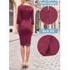 image:imageVFSHOW Womens Peplum Work Business Office Church Bodycon Sheath DressDark Red Suede