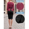 image:imageVFSHOW Womens Peplum Work Business Office Church Bodycon Sheath DressDark Red and Black Suede