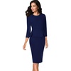 image:imageVFSHOW Womens Peplum Work Business Office Church Bodycon Sheath DressNavy Blue
