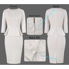 image:imageVFSHOW Womens Peplum Work Business Office Church Bodycon Sheath DressOffwhite Tweed