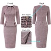 image:imageVFSHOW Womens Peplum Work Business Office Church Bodycon Sheath DressPink Tweed