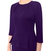 image:imageVFSHOW Womens Peplum Work Business Office Church Bodycon Sheath DressPurple