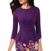 image:imageVFSHOW Womens Peplum Work Business Office Church Bodycon Sheath DressPurple Floral