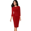 image:imageVFSHOW Womens Peplum Work Business Office Church Bodycon Sheath DressRed