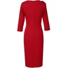 image:imageVFSHOW Womens Pleated Asymmetric Bow Neck Work Business Office Pencil DressRed