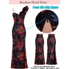 image:imageVFSHOW Womens Ruffle One Shoulder Formal Prom Gala Maxi Dress Evening GownBlack With Red Floral Print