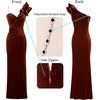 image:imageVFSHOW Womens Ruffle One Shoulder Formal Prom Gala Maxi Dress Evening GownBurnt Orange Velvet