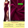image:imageVFSHOW Womens Ruffle One Shoulder Formal Prom Gala Maxi Dress Evening GownFuchsia Velvet