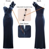 image:imageVFSHOW Womens Ruffle One Shoulder Formal Prom Gala Maxi Dress Evening GownHaze Blue Velvet