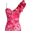 image:imageVFSHOW Womens Ruffle One Shoulder Formal Prom Gala Maxi Dress Evening GownHot Pink Floral Print