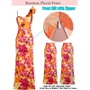 image:imageVFSHOW Womens Ruffle One Shoulder Formal Prom Gala Maxi Dress Evening GownOrange Purple Floral Print