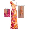 image:imageVFSHOW Womens Ruffle One Shoulder Formal Prom Gala Maxi Dress Evening GownOrange Purple Floral Print