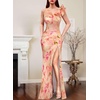 image:imageVFSHOW Womens Ruffle One Shoulder Formal Prom Gala Maxi Dress Evening GownPink Floral Print