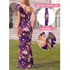 image:imageVFSHOW Womens Ruffle One Shoulder Formal Prom Gala Maxi Dress Evening GownPurple Floral Print