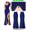 image:imageVFSHOW Womens Ruffle One Shoulder Formal Prom Gala Maxi Dress Evening GownSparkly Blueb