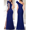 image:imageVFSHOW Womens Ruffle One Shoulder Formal Prom Gala Maxi Dress Evening GownSparkly Blueb