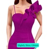 image:imageVFSHOW Womens Ruffle One Shoulder Formal Prom Gala Maxi Dress Evening GownSparkly Dark Magenta