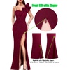 image:imageVFSHOW Womens Ruffle One Shoulder Formal Prom Gala Maxi Dress Evening GownSparkly Dark Red