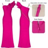 image:imageVFSHOW Womens Ruffle One Shoulder Formal Prom Gala Maxi Dress Evening GownSparkly Hot Pink