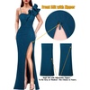 image:imageVFSHOW Womens Ruffle One Shoulder Formal Prom Gala Maxi Dress Evening GownSparkly Peacock Blue