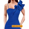 image:imageVFSHOW Womens Ruffle One Shoulder Formal Prom Gala Maxi Dress Evening GownSparkly Royal Blue