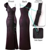 image:imageVFSHOW Womens Ruffle One Shoulder Wedding Formal Prom Evening Maxi DressBlack With Purple Metallic Stitching