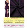 image:imageVFSHOW Womens Ruffle One Shoulder Wedding Formal Prom Evening Maxi DressBlack With Purple Metallic Stitching