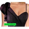 image:imageVFSHOW Womens Ruffle One Shoulder Wedding Formal Prom Evening Maxi DressBlack With Purple Metallic Stitching