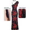 image:imageVFSHOW Womens Ruffle One Shoulder Wedding Formal Prom Evening Maxi DressBlack and Red Floral Print