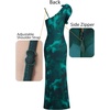 image:imageVFSHOW Womens Ruffle One Shoulder Wedding Formal Prom Evening Maxi DressGreen Floral Print