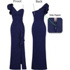 image:imageVFSHOW Womens Ruffle One Shoulder Wedding Formal Prom Evening Maxi DressSparkly Dark Blue
