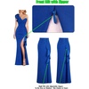 image:imageVFSHOW Womens Ruffle One Shoulder Wedding Formal Prom Evening Maxi DressSparkly Royal Blue