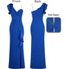 image:imageVFSHOW Womens Ruffle One Shoulder Wedding Formal Prom Evening Maxi DressSparkly Royal Blue