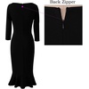image:imageVFSHOW Womens Vintage Elegant Cocktail Party Bodycon Mermaid Midi DressesBlack
