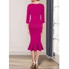image:imageVFSHOW Womens Vintage Elegant Cocktail Party Bodycon Mermaid Midi DressesHot Pink