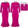 image:imageVFSHOW Womens Vintage Elegant Cocktail Party Bodycon Mermaid Midi DressesHot Pink