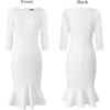 image:imageVFSHOW Womens Vintage Elegant Cocktail Party Bodycon Mermaid Midi DressesOffwhiteIvory