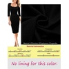 image:imageVFSHOW Womens Vintage Square Neck Work Office Business Casual Bodycon DressBlack