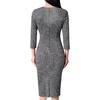 image:imageVFSHOW Womens Vintage Square Neck Work Office Business Casual Bodycon DressBlack Tweed