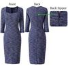 image:imageVFSHOW Womens Vintage Square Neck Work Office Business Casual Bodycon DressBlue Tweed